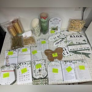 Green and Gold Baby Shower Supplies Set